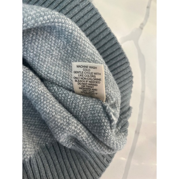 Sincerely Jules V Neck Herringbone Knit Sweater Vest XS Blue White Preppy Cozy - Picture 6 of 6